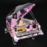 Crystal Grand Piano Music Box - Pink Color