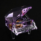 Crystal Grand Piano Music Box - Purple Color