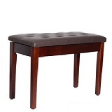 Double piano bench stool with book storage-Brown