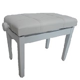 Adjustable Piano Bench - White