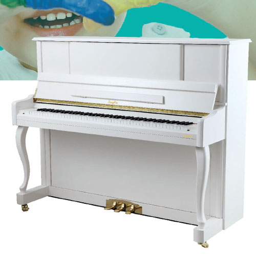 SingArts GA3C立式钢琴(多彩系列)，白色亮光，高度123cm