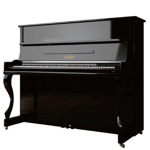 SingArts CA1 Upright Piano(Campus Series), Black Gloss Finish, Height 123cm
